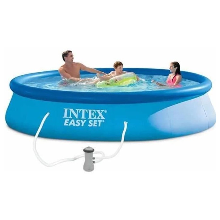 Kit Piscine hors sol autoportante INTEX - Easy Set™ - 396 x 84 cm - Ronde (Livrée avec une pompe et cartouche) - 28142NP Kit Piscine hors sol autoportante INTEX - Easy Set™ - 396 x 84 cm - Ronde (Livrée avec une pompe et cartouche) - 28142NP