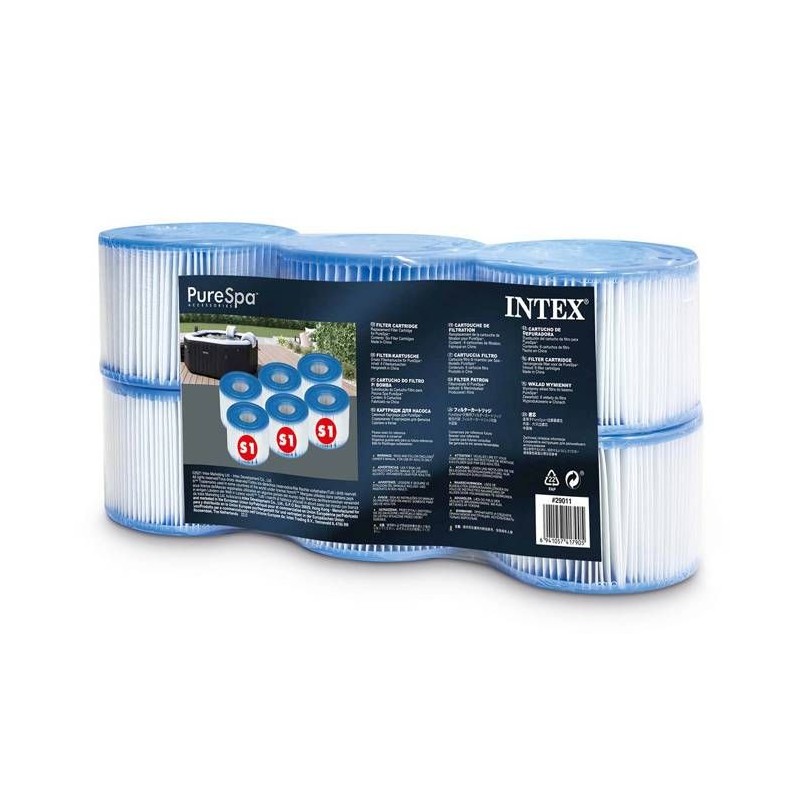 Lot de 6 cartouches de filtration pour Pure Spa - Intex 29011