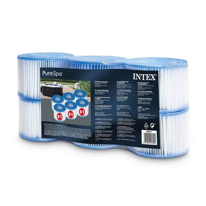 Lot de 6 cartouches de filtration pour Pure Spa - Intex 29011