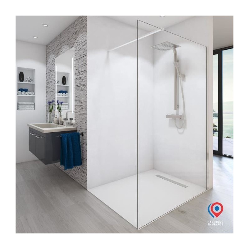 Paroi de douche - AURYS - BALEARES - Verre Timesless clair 6 mm - L.19