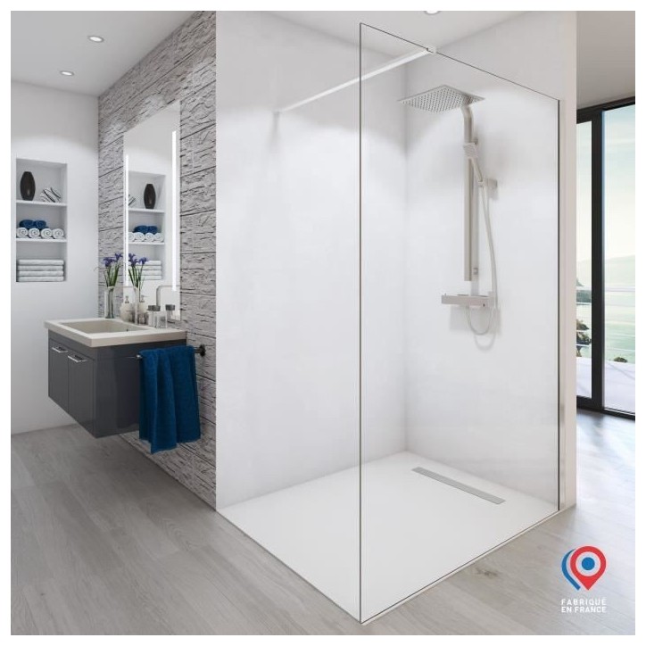 Paroi de douche - AURYS - BALEARES - Verre Timesless clair 6 mm - L.198 x l.100 cm
