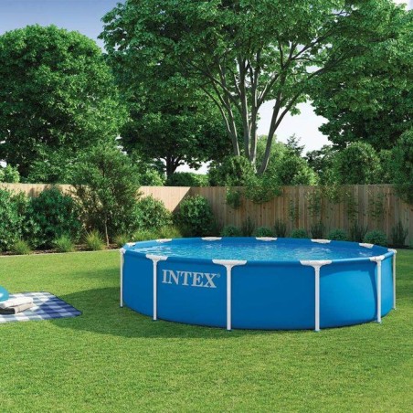 Kit Piscine hors sol tubulaire INTEX - Metal Frame - 305 x 76 cm - Ronde (avec épurateur a cartouches) - 28202ND