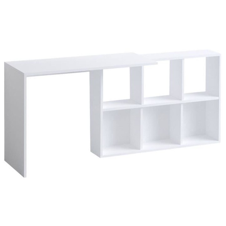 Bureau d'étude élégant - JACK - Blanc / Chene - 145 x 74 x 45 cm Bureau d'étude élégant - JACK - Blanc / Chene - 145 x 74 x 45 cm
