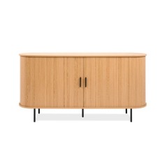 Buffet KAJSA - Chene & Noir - 2 portes - 160 x 40 x 80 cm