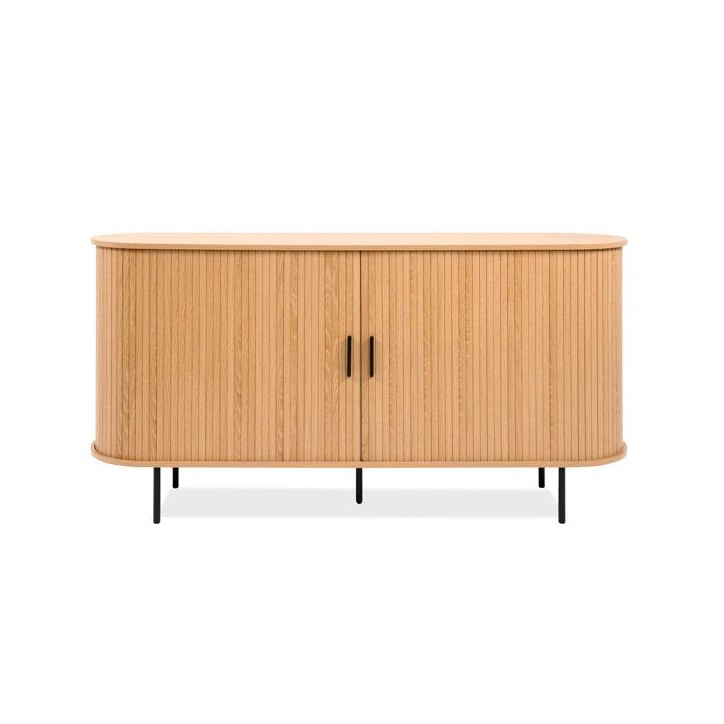 Buffet KAJSA - Chene & Noir - 2 portes - 160 x 40 x 80 cm