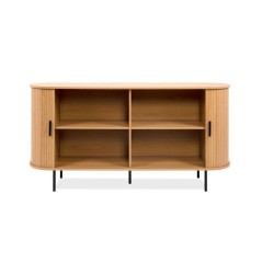 Buffet KAJSA - Chene & Noir - 2 portes - 160 x 40 x 80 cm
