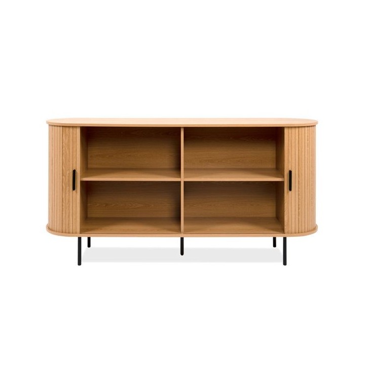 Buffet KAJSA - Chene & Noir - 2 portes - 160 x 40 x 80 cm