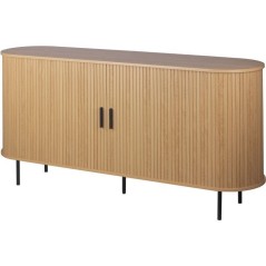 Buffet KAJSA - Chene & Noir - 2 portes - 160 x 40 x 80 cm
