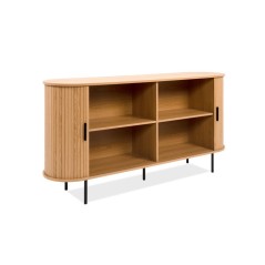 Buffet KAJSA - Chene & Noir - 2 portes - 160 x 40 x 80 cm