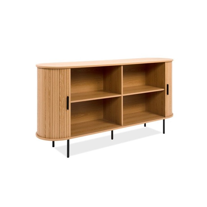 Buffet KAJSA - Chene & Noir - 2 portes - 160 x 40 x 80 cm