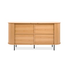 Buffet KAJSA - Chene & Noir - 2 portes - 160 x 40 x 80 cm