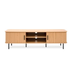 Meuble TV KAJSA - Chene & Noir - 160 x 40 x 45 cm