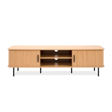 Meuble TV KAJSA - Chene & Noir - 160 x 40 x 45 cm