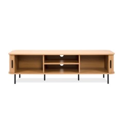 Meuble TV KAJSA - Chene & Noir - 160 x 40 x 45 cm
