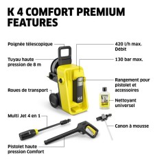 Nettoyeur haute pression KARCHER K 4 Comfort Premium - 420 L/h - 1800 W - 130 bar