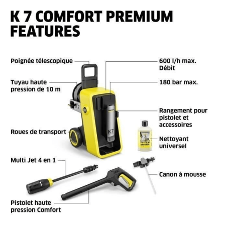 Nettoyeur haute pression KARCHER K 7 Comfort Premium - 600 L/h - 3000W - 180 bar
