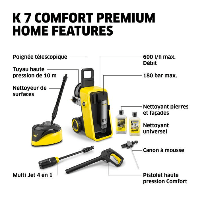 Nettoyeur haute pression KARCHER K 7 Comfort Premium Home - 600 L/h - 3000W - 180 bar