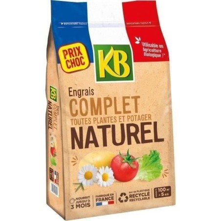 Engrais Complet Universel KB KBCOMP5 - 5kg - Nourrit jusqu'a 3 mois -