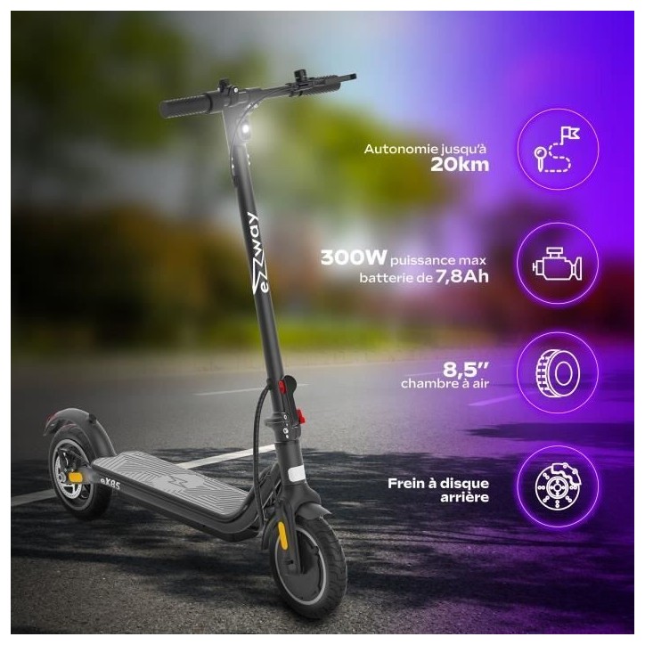 Trottinette électrique EZWAY - EX85 - 450 W - Roues 8,5 - Autonomie 20 km Trottinette électrique EZWAY - EX85 - 450 W - Roues 8,5 - Autonomie 20 km