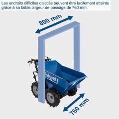 Benne basculante motorisé SCHEPPACH DP3000 charge max 300 kg - 5.6CV - 196CC