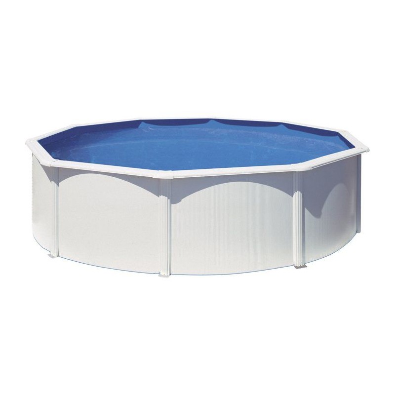 GRE - Kit Piscine hors sol acier ronde blanche Ø480 x 122 cm (Livrée