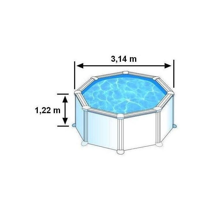 GRE - Kit Piscine hors sol acier ronde blanche - Ø300 x H122 (Livrée avec filtre a cartouche + échelle) GRE - Kit Piscine hors sol acier ronde blanche - Ø300 x H122 (Livrée avec filtre a cartouche + échelle)