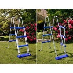 GRE - Kit Piscine hors sol acier ronde blanche - Ø370 x H122 cm (Livrée avec filtre a cartouche + échelle)