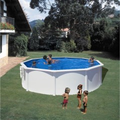 GRE - Kit Piscine hors sol acier ronde blanche Ø480 x 122 cm (Livrée