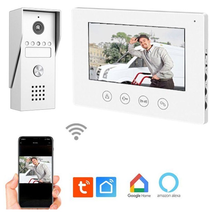 Portier Vidéo - KYF - Filaire - Connecté Wifi - Ecran tactile 7'' - 2 fils
