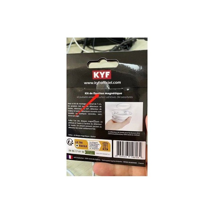 Lot de 2 kit de fixation magnétique Universel - KYF - Puissants aimants a surface adhésive - 3m - Extra forte Lot de 2 kit de fixation magnétique Universel - KYF - Puissants aimants a surface adhésive - 3m - Extra forte