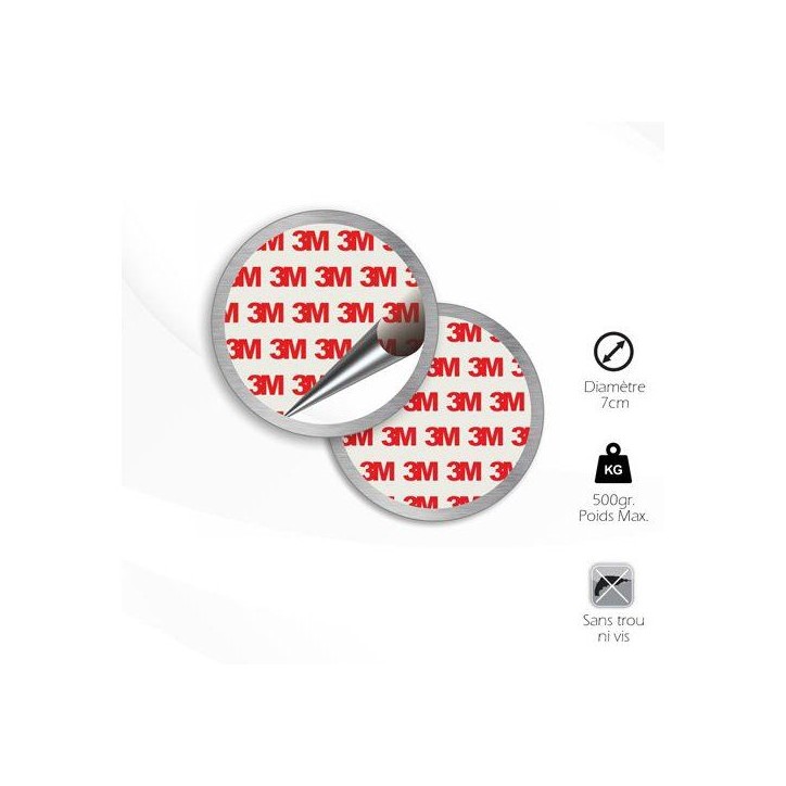 Lot de 2 kit de fixation magnétique Universel - KYF - Puissants aimants a surface adhésive - 3m - Extra forte Lot de 2 kit de fixation magnétique Universel - KYF - Puissants aimants a surface adhésive - 3m - Extra forte