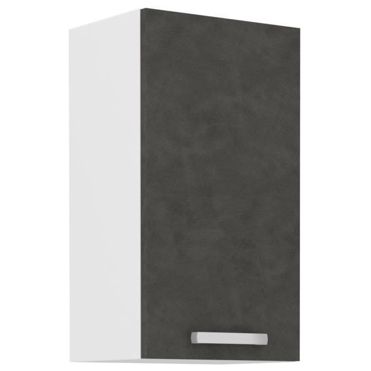 Meuble haut 1 porte battante - Gris mat - L 40 x P 31,6 x 72 cm - LASSEN Meuble haut 1 porte battante - Gris mat - L 40 x P 31,6 x 72 cm - LASSEN