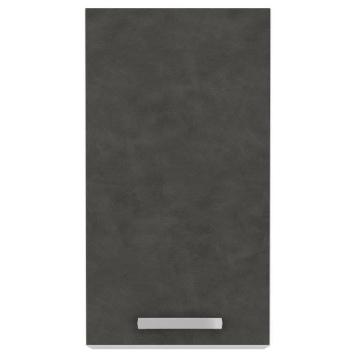 Meuble haut 1 porte battante - Gris mat - L 40 x P 31,6 x 72 cm - LASSEN Meuble haut 1 porte battante - Gris mat - L 40 x P 31,6 x 72 cm - LASSEN