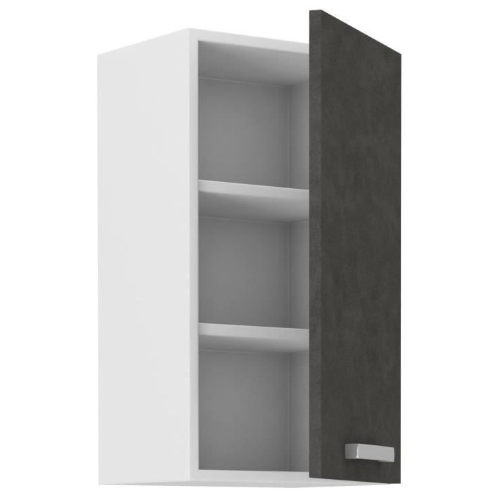 Meuble haut 1 porte battante - Gris mat - L 40 x P 31,6 x 72 cm - LASSEN Meuble haut 1 porte battante - Gris mat - L 40 x P 31,6 x 72 cm - LASSEN