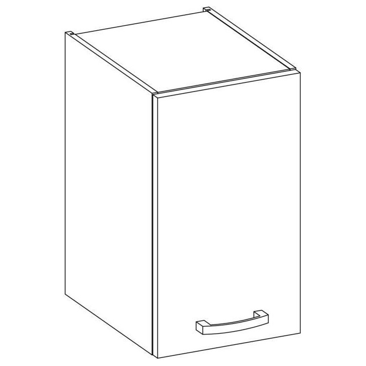 Meuble haut 1 porte battante - Gris mat - L 40 x P 31,6 x 72 cm - LASSEN Meuble haut 1 porte battante - Gris mat - L 40 x P 31,6 x 72 cm - LASSEN