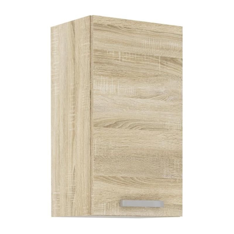 Meuble haut 1 porte battante - Décor chene sonoma - L 40 x P 31,6 x 7