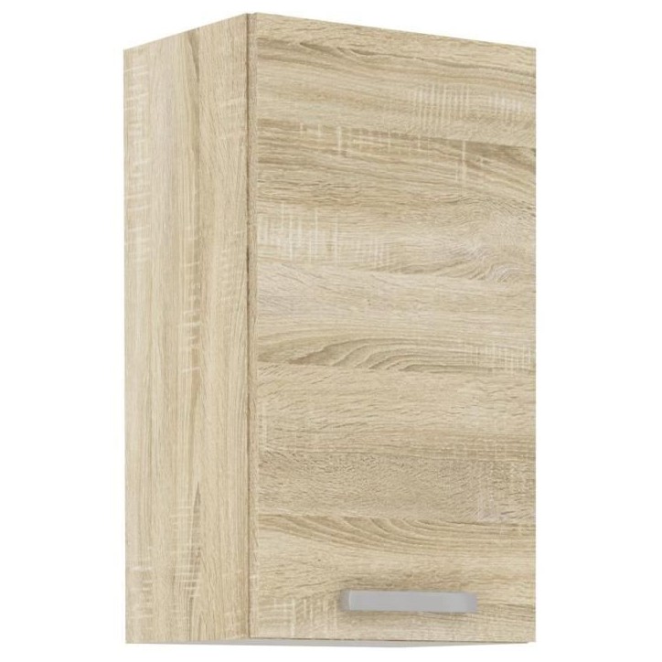 Meuble haut 1 porte battante - Décor chene sonoma - L 40 x P 31,6 x 72 cm - LASSEN Meuble haut 1 porte battante - Décor chene sonoma - L 40 x P 31,6 x 72 cm - LASSEN