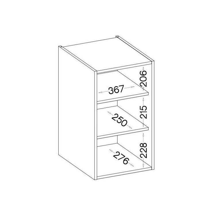 Meuble haut 1 porte battante - Décor chene sonoma - L 40 x P 31,6 x 72 cm - LASSEN Meuble haut 1 porte battante - Décor chene sonoma - L 40 x P 31,6 x 72 cm - LASSEN