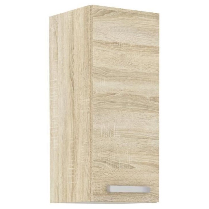 Meuble haut 1 porte battante - Décor chene sonoma - L 30 x P 31,6 x H 72 cm - LASSEN Meuble haut 1 porte battante - Décor chene sonoma - L 30 x P 31,6 x H 72 cm - LASSEN