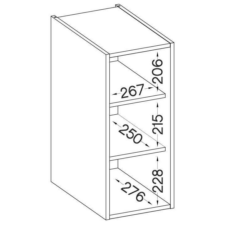 Meuble haut 1 porte battante - Décor chene sonoma - L 30 x P 31,6 x H 72 cm - LASSEN Meuble haut 1 porte battante - Décor chene sonoma - L 30 x P 31,6 x H 72 cm - LASSEN