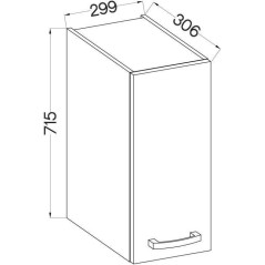 Meuble haut 1 porte battante - Décor chene sonoma - L 30 x P 31,6 x H