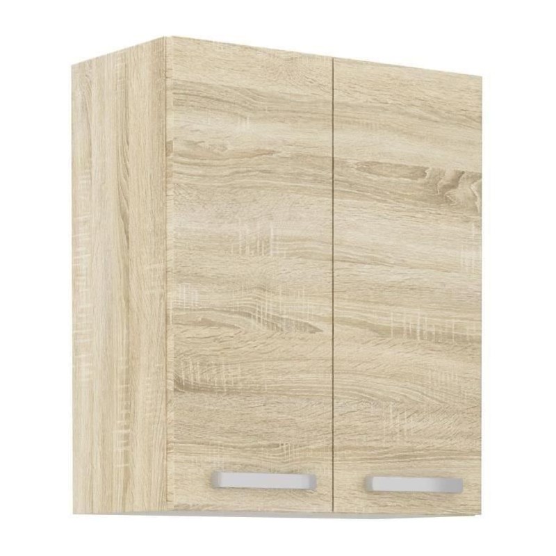 Meuble haut 2 portes battantes - Décor chene sonoma - L 60 cm x P 31,