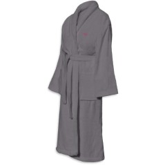 Peignoir - LE TEMPS D'UN BAIN - Taille S - 100% Coton 500g/m² - Doux, Absorbant, Unisexe - Gris foncé