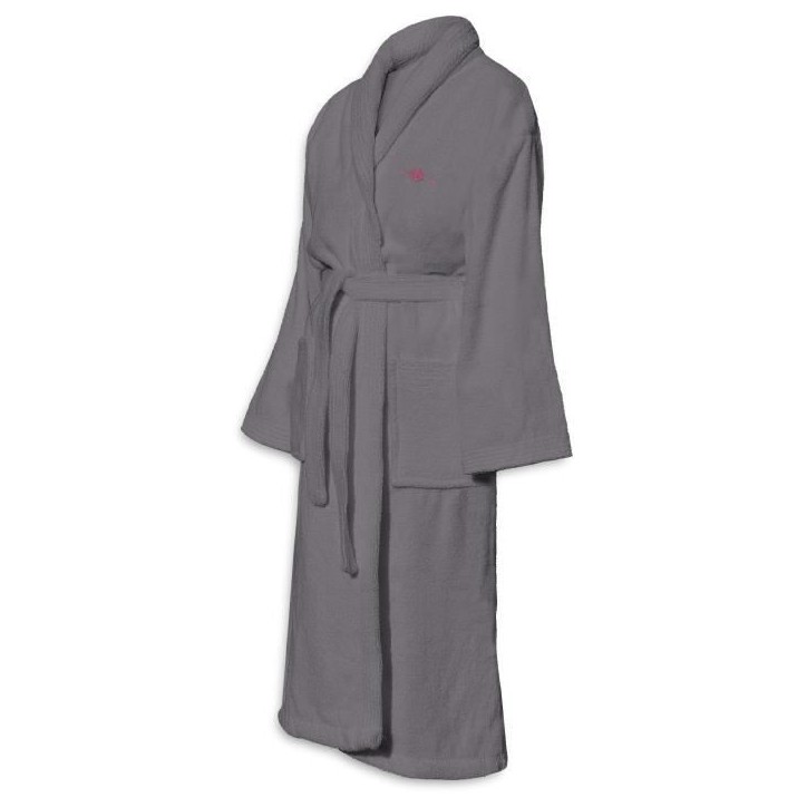 Peignoir - LE TEMPS D'UN BAIN - Taille S - 100% Coton 500g/m² - Doux, Absorbant, Unisexe - Gris foncé