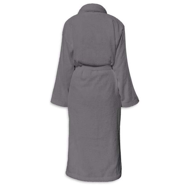 Peignoir - LE TEMPS D'UN BAIN - Taille S - 100% Coton 500g/m² - Doux, Absorbant, Unisexe - Gris foncé