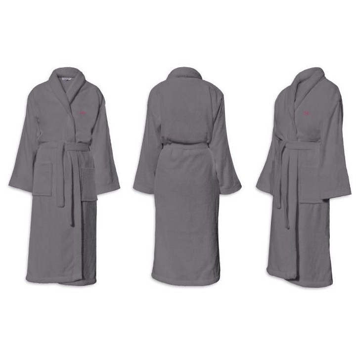 Peignoir - LE TEMPS D'UN BAIN - Taille S - 100% Coton 500g/m² - Doux, Absorbant, Unisexe - Gris foncé