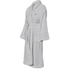 Peignoir - LE TEMPS D'UN BAIN - Taille S - 100% Coton 500g/m² - Doux, Absorbant, Unisexe - Gris clair