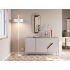 Buffet LILOU - Chene Artisan & Creme - 3 portes - 150 x 40 x 80 cm