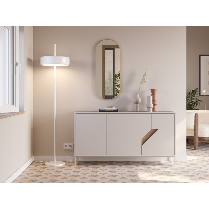 Buffet LILOU - Chene Artisan & Creme - 3 portes - 150 x 40 x 80 cm Buffet LILOU - Chene Artisan & Creme - 3 portes - 150 x 40 x 80 cm