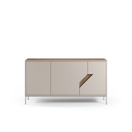 Buffet LILOU - Chene Artisan & Creme - 3 portes - 150 x 40 x 80 cm